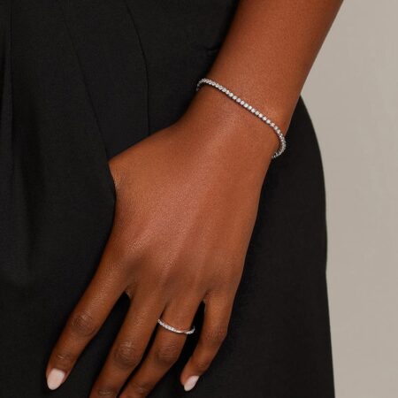 Angled Lab Diamond Tennis Bracelet 925 Sterling