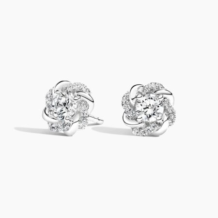 Flower Diamond Earrings 925 Sterling