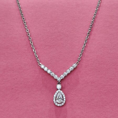Freshwater Lab Grown Diamond 925 Sterling Nackless