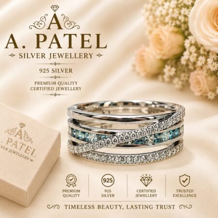 Ocean Blue Crisscross Band Ring