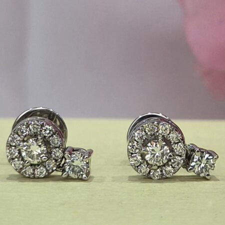 Round Lab Grown Diamond 925 Sterling Earrings