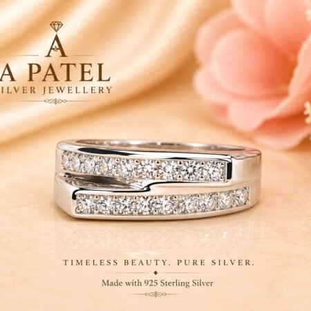 Two Line Stone Mojo Diamond 925 Sterling Ring